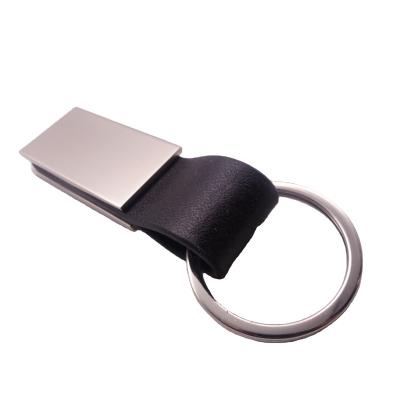 China Promotion Gift Custom Design New Product Black Mute Key Chain Faux Leather Key Chain With Metal Car Logo for sale