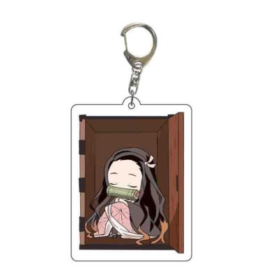 China 2021 promotion gift china sublimation wholesale anime acrylic plain colored clear plastic key chain for sale