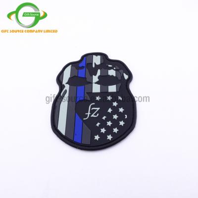 China custom 3d logo 3d iron on embossed pvc badge patch for sale