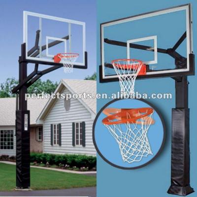 China Glass Rocket In-ground Basketball Hoop System w/Pole for sale