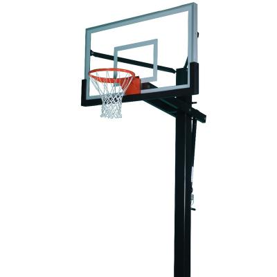 China Adjustable Tempered Glass Competition Basketball Goal for sale