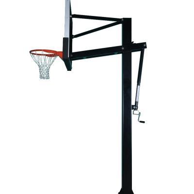 China Straight 72-Inch In-ground Basketball System With Glass Backboard for sale