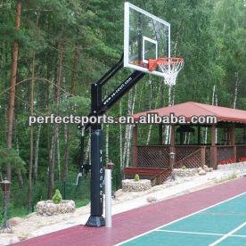 China Straight One Piece Automatic Pole Basketball Goal Post for sale