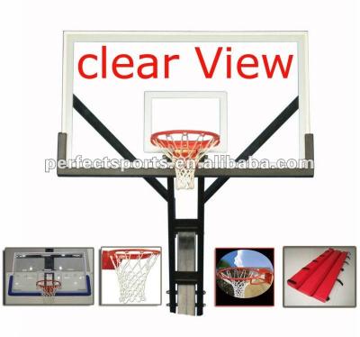 China Straight Steel Inground Powered Coated Basketball Hoops / Racks for sale