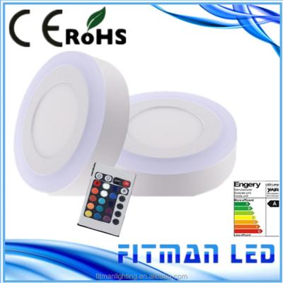 China RGB +white 9w color changing indoor light surface led panel light with remote controller for sale