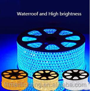 China SMD3528 warm white aluminum 60D 100M/roll 220v waterproof led strip for outdoor for sale