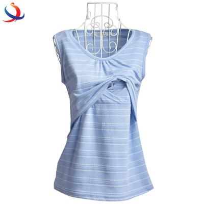 China High Quality Elastic Cotton Anti-Allergy Sleeveless Vest Maternity Nursing Care Tops T-shirt Clothes For Pregnant for sale