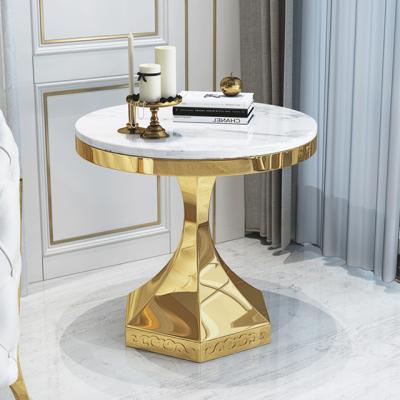 China Factory direct sale modern coffee table coffee table, gold stainless steel leg coffee table, marble top coffee table for sale