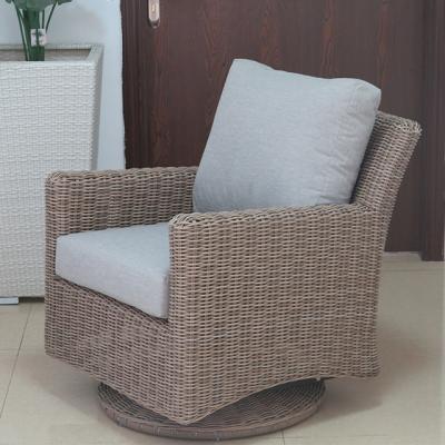 China Commercial Environment Promotion Hotel Sofa Set White Rattan Outdoor Furniture And Swivel Glider Chair for sale