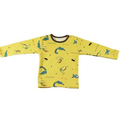 China Casual Toddler Boys Casual Printed Yellow Long Sleeve Top and Pants Foshan Children's Sets Custom Two-Piece Clothing for sale