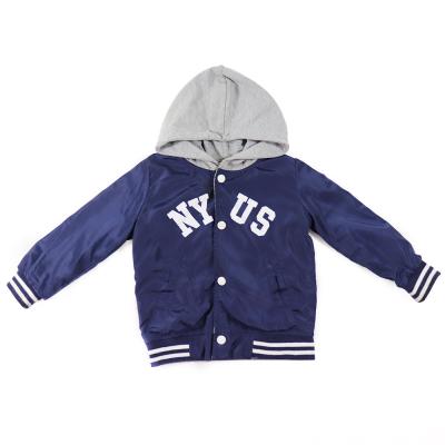 China Wholesale Custom Breathable Fashion Casual Hooded Baseball Jacket Winter Kids Boys Uniform Coat 2021 for sale