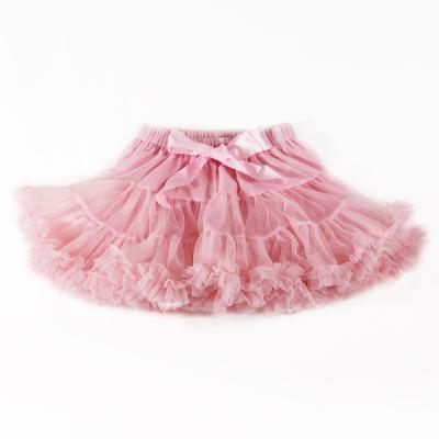 China Mesh Fluffy Kids Girls Pink Ballet Tutu Wholesale A Line Polyester Breathable Solid Color Ballet Tutu for sale