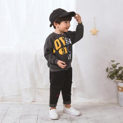 China Fashion Design Breathable Autumn Gray Children Clothes Sweatshirt Child Clothing Custom For Boys Girls for sale