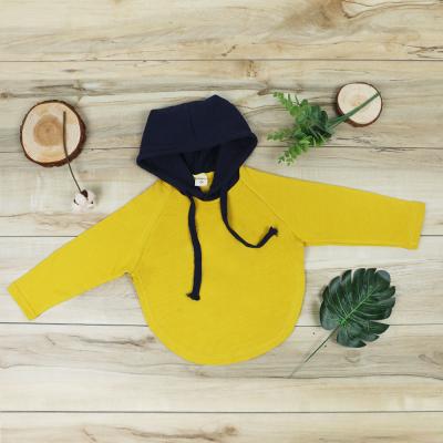 China Factory Direct Sales Breathable 100% Cotton Children Clothes Solid Color Girls' Hoodies Long Pullover T-shirt for sale