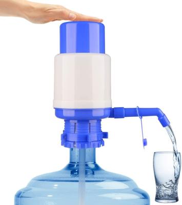 China Household Blue Hand Pressure Water Bottles Manual Drinking Pump for sale