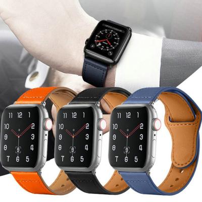 China Luxury Smartwatch Leather Strap Leather Watch Band For Apple iwatch 7 6 Se Wrist Strap Leather Watch Band 41 45mm for sale