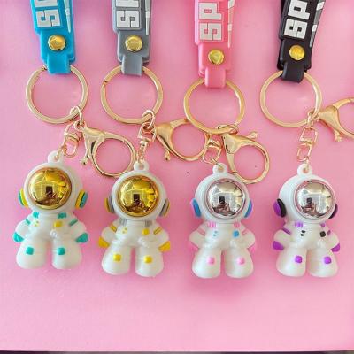 China Daily Life Wholesale Cartoon Astronaut 3D Anime PVC Car Keychain Cool Key Chain Cute Pendant Astronaut for sale