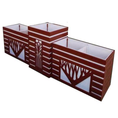 China Modern Wholesale Large Long Pvc Wood Grain White Flower Box Engineering Railing Vetetable Indoor Custom Outdoor Garden Tank Ideas for sale