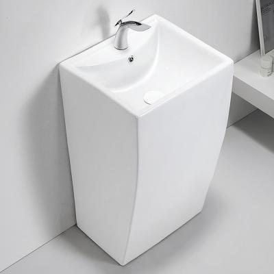 China Various Eco-friendly Widely Used Hand Wash Basin With Color Ceramic Pedestal Free Pedestal Pedestal Foothand Wash Sink for sale