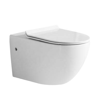 China Bathroom Designs Ceramic Closestool Round Style Ceramic WC Toilet Seat Round Luxury Hidden Toilet Wall Hung Toilet Wall Hung Toilet With Bidet for sale