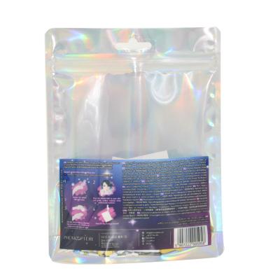 China Recyclable All Blue Custom Food Packaging Pouch Smell Proof Bag Holographic Logo Chocolate Sugar Packaging Bag for sale