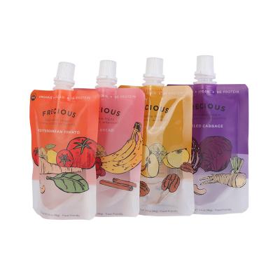 China Custom food printing doypack stand up spout liquid pouch packaging plastic bag for food for sale