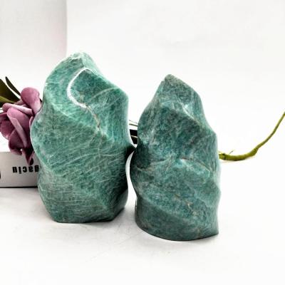 China China Wholesale 100%Natural Hand Carved Quartz Crystal Flame Amazonite Torch For Graduation Gifts for sale