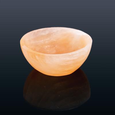 China Wholesale Natural Orange Crystal Gemstone Decoration China Selenite Craft Crystal Folk Bowl For Gift for sale