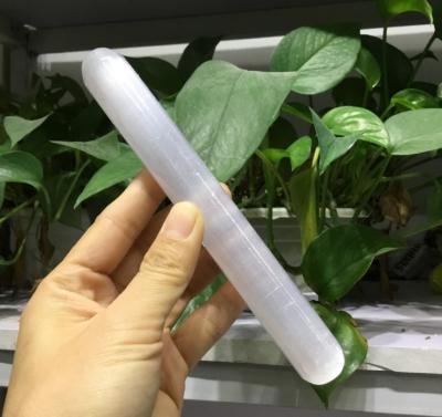 China China Wholesale Natural White Gypsum Selenite Stick Massager Stone Magic Wand for sale