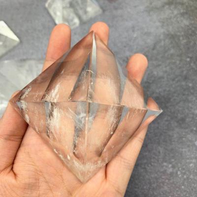 China China Hot Sale Product High Quality Hand Carved Clear Reiki Quartz Crystal Pyramid Healing Stones Natural Folk Crafts for sale