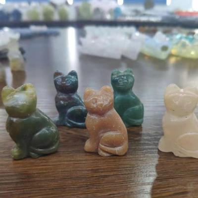 China China Wholesale Natural Various Kinds Of Hand Carved Cat Crystal Animal For Birthday Gift for sale