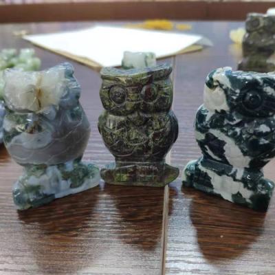 China China Wholesale Various Kinds Of Owl Statues Carved Crystal Gemstones For Gift for sale