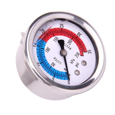 China Stainless Steel Case Customize High Quality 2 Inch Semi-steel Oil Filled Pressure Gauge With Rear Connector Customize Pressure Gauge for sale