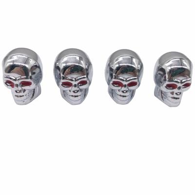 China ABS Chrome Skull Tire Valve Covers Plated ABS With Insert Brass Valve Stem Caps Covers for sale