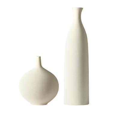 China Nordic Modern Europe Layout Dried Flower Floral White Ceramic Vase for sale