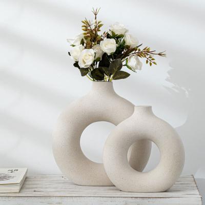 China Nordic Modern Rustic Modern Home Decor Wholesale Decorative Ceramic Vases Flower Ceramic Vases With Artificial Plants for sale