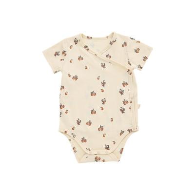 China Summer Infant Baby Romper Beige Anti-Shrink Clothing Custom Baby Onesie for sale