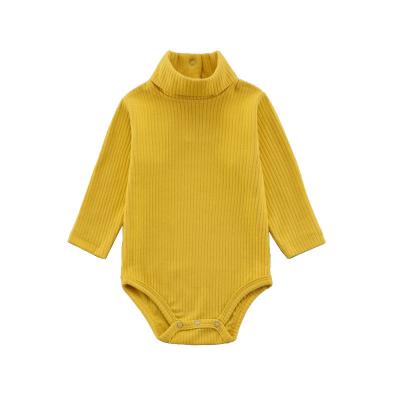 China Wholesale Plain Color Long Sleeve Cotton Infant Cute Newborn Loungewear Baby Rompers Baby Home Overalls For Winter for sale