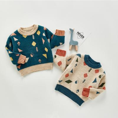 China Anti-pilling pattern boys and girls winter sweater sweater geometric neutral baby clothes baby clothes winter knitted baby clothes for sale