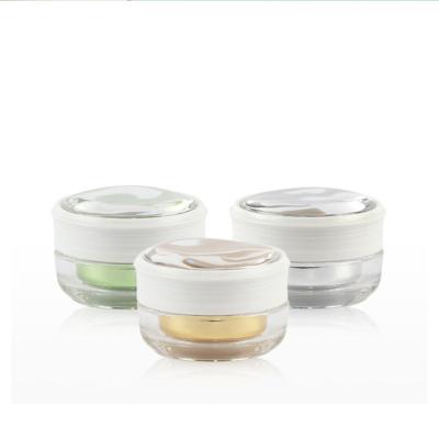 China Empty Personal Care Cosmetic Containers Jar Clear Plastic Jar With Lids Refillable Bamboo Cap For Travel Sample Bottle for sale