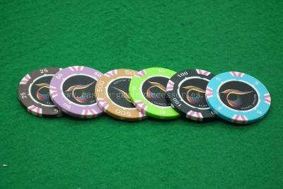 China Nylon Casino European High Value Casino Poker Chips Weight 14g With Invisible Chip for sale