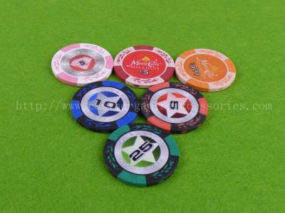 China Clay Casino Poker Chips for Playing Card , 40mm Gambling Chips for Baccarat Cases for sale