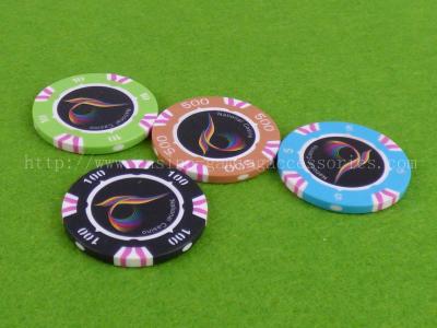 China Deluxe Casino Poker Chips 10g For Gaming , Sticker Poker Chips with UV Mark Decals for sale