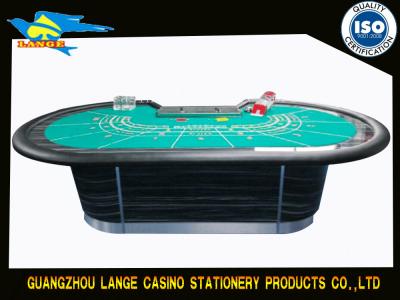 China Luxury 9 Players Black Baccarat Table , Casino Gaming Table WIth Discard Holder for sale