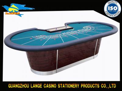 China Casino Quality Fully Cover Green Felt Deluxe Baccarat Poker Table WIth Wooden Leg for sale