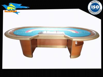 China Dustproof Casino Baccarat Table With Cup Holder / Stable Wooden feet for sale