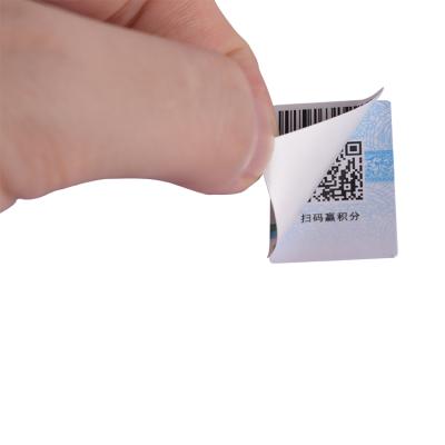 China Waterproof Laser Hologram Security Paper Label Custom Printing Waterproof Sticker for sale