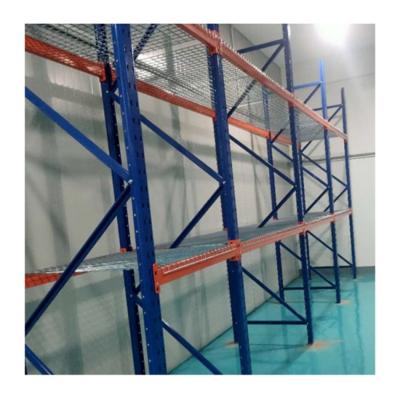 China Corrosion Protection Welded Fireproof Mesh Decking Storage Shelf Heavy Duty Metal Storage Wire Rack For Pallet for sale