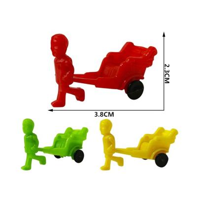 China Children's toys making car plastic free wheel toy mini rickshaw toy for egg capsule for sale