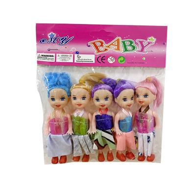 China Children's Toys Promotional Gift Cute Girl Princess Suit Doll Ornaments 3 Inch Pretty Small Dolls Playing Room Game for sale